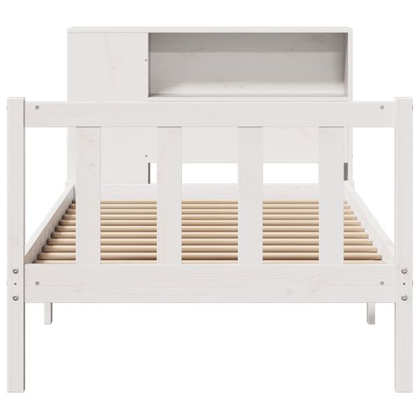 vidaXL Lit biblioth&egrave;que sans matelas blanc 100x200 cm bois pin massif