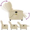 vidaXL Fauteuil inclinable de massage &eacute;lectrique cr&egrave;me tissu