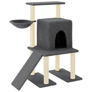 vidaXL Arbre &agrave; chat avec griffoirs en sisal gris fonc&eacute; 96,5 cm