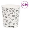 vidaXL Tasses &agrave; caf&eacute; en papier 200 ml 250 pcs Blanc et noir