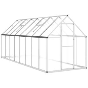 vidaXL Serre avec cadre de base argent&eacute; 445x169x195 cm aluminium