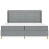 vidaXL Lit &agrave; ressorts avec matelas Gris clair 200 x 200 cm tissu