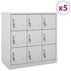 vidaXL Armoires &agrave; casiers 5 pcs Gris clair 90x45x92,5 cm Acier