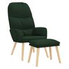 vidaXL Chaise de relaxation avec tabouret Vert fonc&eacute; Tissu