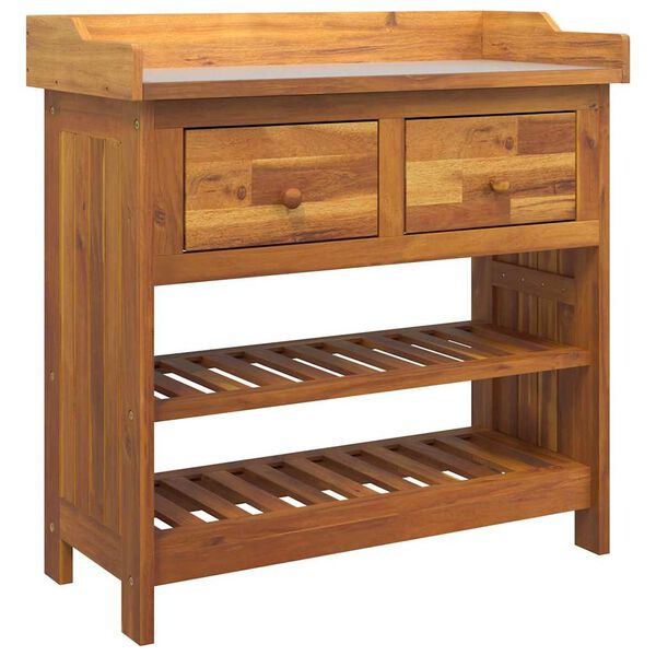vidaXL Armoire de jardin avec tiroir Naturel 78 x 36,5 x 78 cm