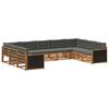 vidaXL Ensemble de canap&eacute;s d'ext&eacute;rieur 9 pcs Naturel et Anthracite