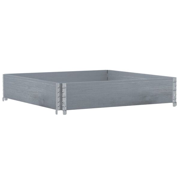 vidaXL Collier de palette gris 100x100 cm bois de pin solide