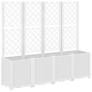 vidaXL Jardini&egrave;re avec treillis blanc 160x40x140 cm PP