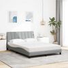 vidaXL Lit avec matelas Hanko gris clair 140x200 cm tissu