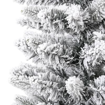 vidaXL Sapin de Noël artificiel mince avec neige floquée 120 cm PVC/PE