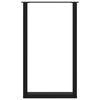 vidaXL Pieds de table de bar en U, 2 pi&egrave;ces, noir, 60 x (100-101) cm, acier