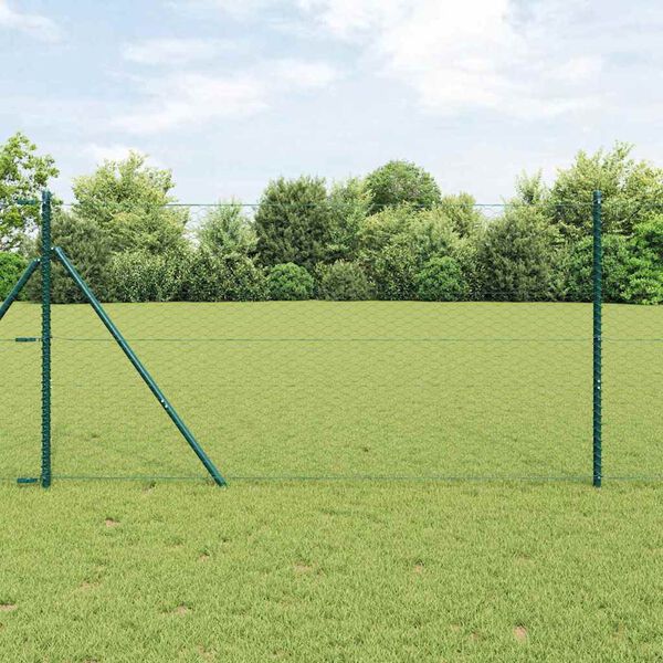 vidaXL Poteau de cl&ocirc;ture. Vert 100 x 1,2 m (treillis de 36 mm)