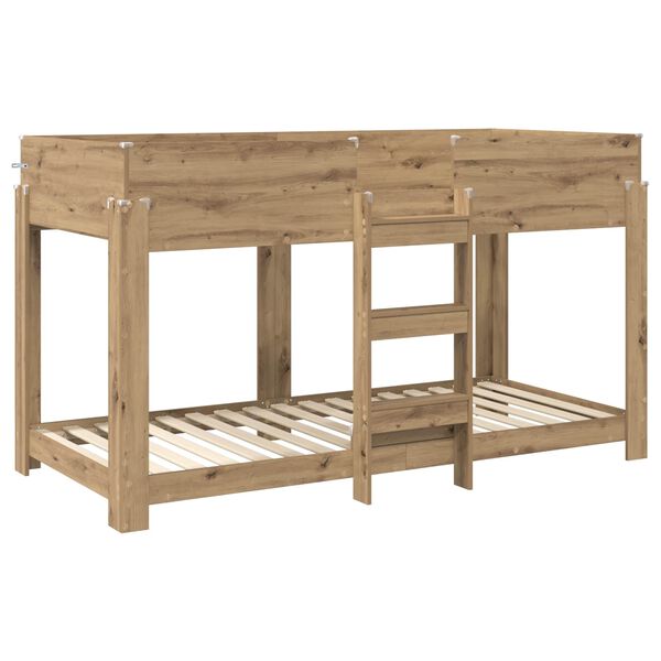vidaXL Lit Superpos&eacute; pour Enfants Ch&ecirc;ne artisanal 100 x 190 cm