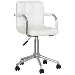 vidaXL Chaise de bureau pivotante Blanc Similicuir