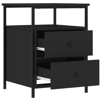vidaXL Table de chevet noir 44x45x60 cm bois d’ingénierie