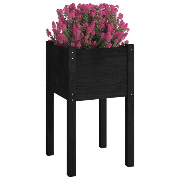 vidaXL Jardinière d'extérieur Noir 40x40x70 cm Bois de pin massif