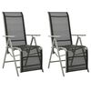 vidaXL Chaises de jardin lot de 2 Textil&egrave;ne et aluminium Argent&eacute;