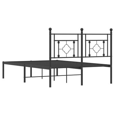 vidaXL Cadre de lit métal sans matelas avec tête de lit noir 120x190cm