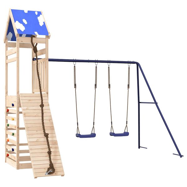 vidaXL Aire de jeux d'ext&eacute;rieur bois de pin massif