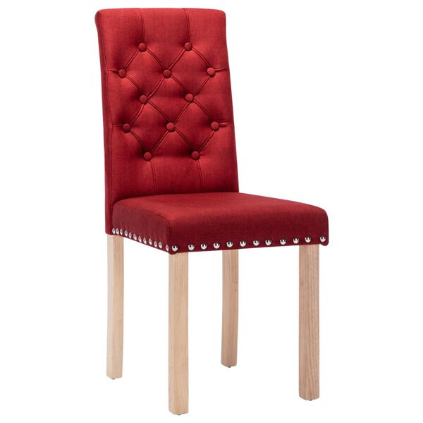 vidaXL Chaises &agrave; manger lot de 2 rouge bordeaux tissu