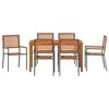 vidaXL Ensemble de salle &agrave; manger pour jardin 7 pcs Gris