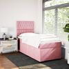 vidaXL Sommier &agrave; lattes de lit avec matelas Rose 100x200 cm Velours