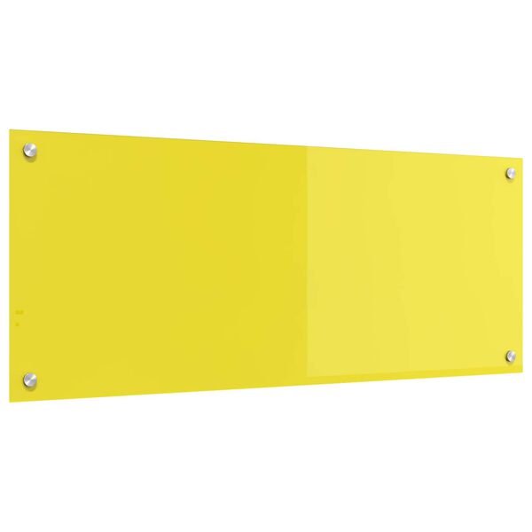 vidaXL Protection de cuisine Jaune 100 x 40 x 0,6 cm verre tremp&eacute;