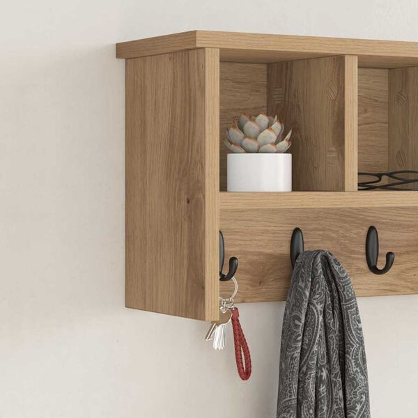 vidaXL Porte-manteau mural ch&ecirc;ne artisanal 50 x 16 x 26 cm