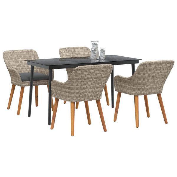 vidaXL Ensemble de salle &agrave; manger pour jardin 5 pcs Gris clair