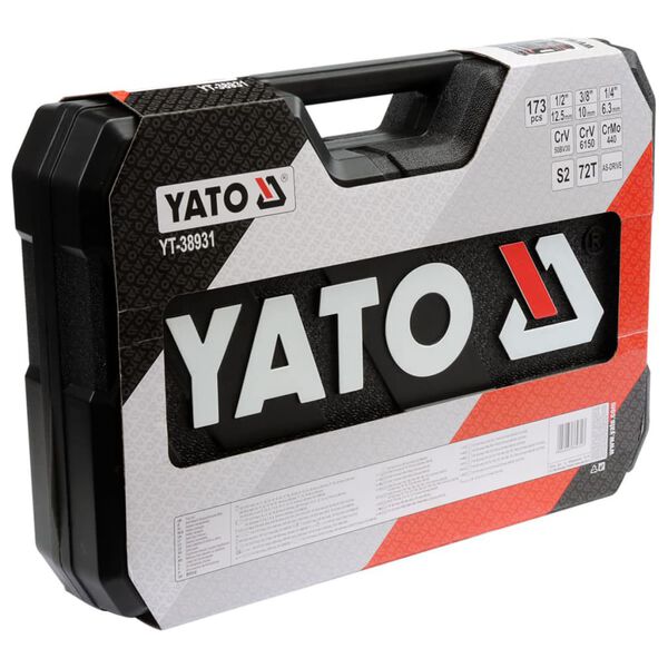 YATO Kit de cl&eacute;s &agrave; cliquet 173 pi&egrave;ces YT-38931