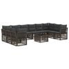 vidaXL Ensemble de canap&eacute; de jardin 11 pc Gris polyrotin
