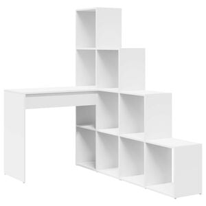 vidaXL Bureau d'angle Blanc 101,5 x 149,5 x 149,5 cm Bois d'ing&eacute;nierie