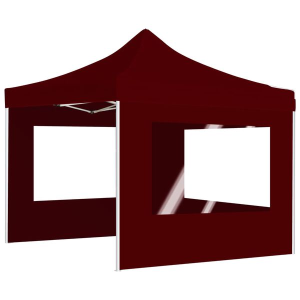 vidaXL Tente de réception pliable avec parois Aluminium 2x2 m Bordeaux