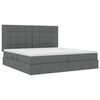 vidaXL Lit avec rangement et LED Gris fonc&eacute; 200 x 200 cm Polyester