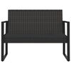 vidaXL Salon de jardin 4 pcs avec coussins Noir R&eacute;sine tress&eacute;e