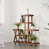 vidaXL Support &agrave; fleurs avec roues 95x25x101 cm bois massif de sapin