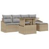 vidaXL Ensemble de canap&eacute; de jardin 6 pc Beige et Gris clair polyrotin