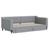 vidaXL Lit de jour avec gigogne et tiroirs gris clair 90x190 cm tissu