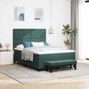 vidaXL Lit &agrave; ressorts avec matelas Vert fonc&eacute; 140 x 190 cm Velours