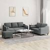 vidaXL Ensemble de canap&eacute;s 3 pcs coussins gris fonc&eacute; tissu
