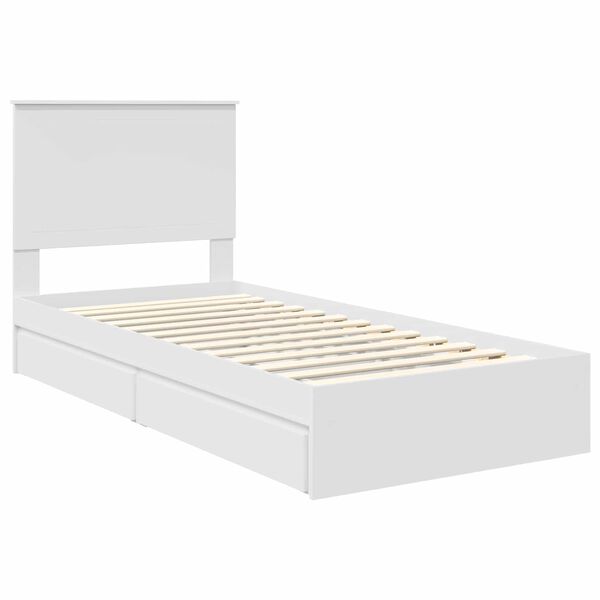 vidaXL Lit de Rangement Blanc 90 x 190 cm Bois d'ingénierie