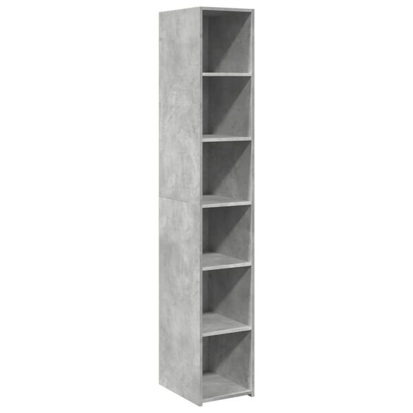 vidaXL Buffet haut gris b&eacute;ton 30x41x185 cm bois d'ing&eacute;nierie