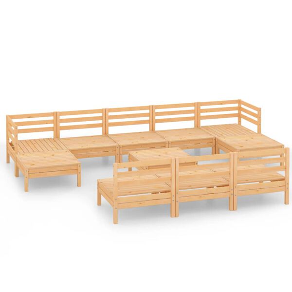 vidaXL Salon de jardin 11 pcs Bois de pin massif