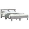 vidaXL Cadre de lit avec LED sans matelas sonoma gris 120x200 cm