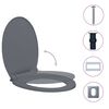 vidaXL Si&egrave;ge de toilette &agrave; fermeture en douceur Gris Ovale