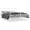 vidaXL Cadre de lit m&eacute;tal sans matelas et pied de lit blanc 180x200 cm