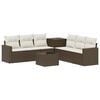 vidaXL Ensemble de Canap&eacute;s 8 pc Marron et cr&egrave;me blanche