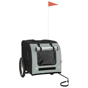 vidaXL Remorque de v&eacute;lo pour animaux de compagnie gris et noir