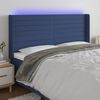 vidaXL T&ecirc;te de lit &agrave; LED Bleu 183x16x118/128 cm Tissu