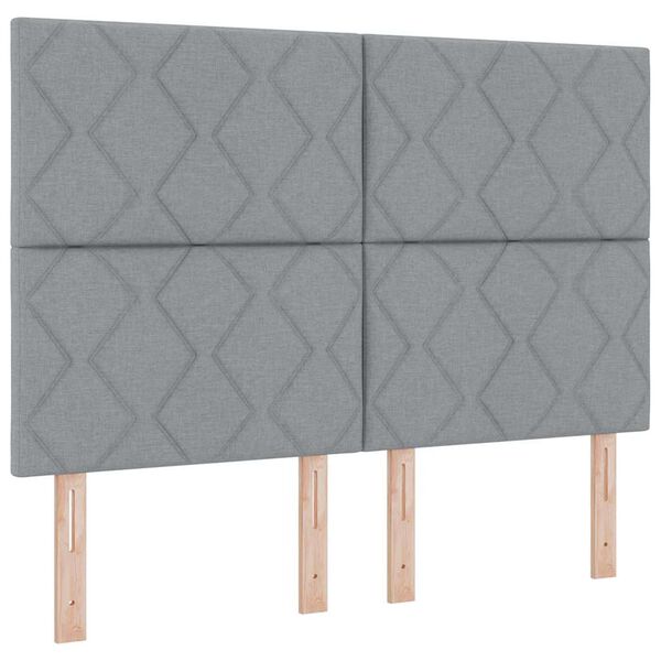 vidaXL Lit &agrave; ressorts avec matelas Gris clair 160 x 200 cm tissu